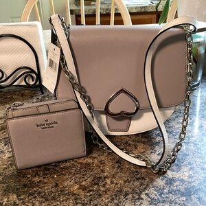 Kate spade medium chain saddle bag Robyn with matching wallet